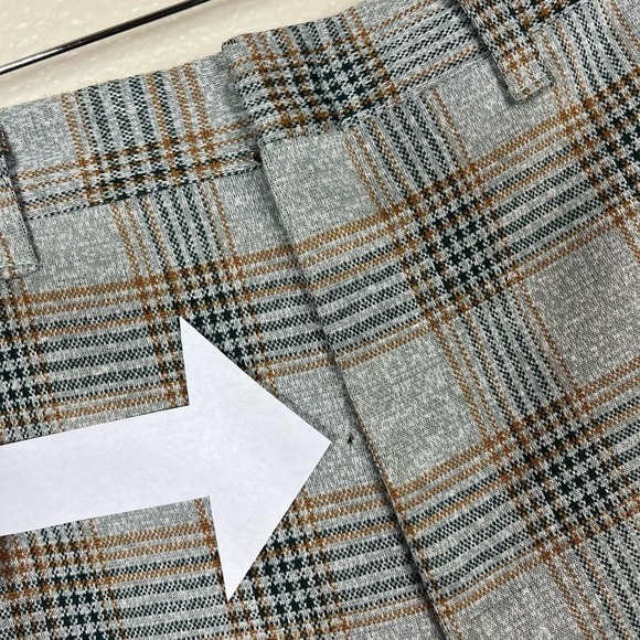 Vintage 70’s Hagar Slacks Plaid Ankle Pants Unisex High Rise Grey/Gold Size XL - Picture 7 of 12